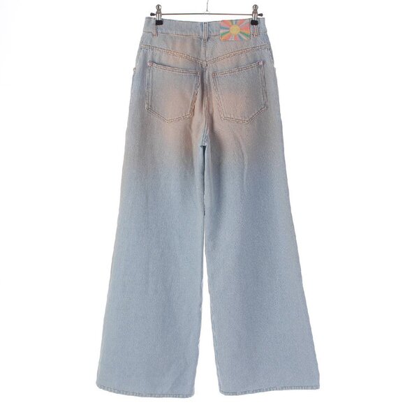 Authentic CHANEL CC 24C Rhinestone Jeans Denim Wide Pants Pink Gradient 34 - Picture 2 of 10